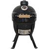 KAMADO BONO KAMADOBONO - Barbecue Professionale Kamado Bono Picnic in Ceramica con Supporto da Pavimento, Barbecue Portatile a Carbonella, Fino a 3 Persone, Diametro 32 cm, Colore Nero