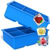 Stark Home Vassoio per cubetti di ghiaccio in silicone, confezione da 2 pezzi, nero riutilizzabile, adatto per whisky, cocktail e feste (blu)
