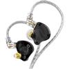 KINBOOFI KZ ZS10 PRO X In Ear Monitor, driver per cuffie da 1DD 4BA aggiornato KZ in auricolare IEM con cavo da 2pin da 0,75 mm per audifili da incasso argento per audifila (Nero, senza microfono)