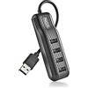 NGS PORT 2.0 - Hub USB 2.0 con 4 porte, Design Elegante e Portatile, Dimensioni Ridotte e Leggerezza, Velocità di Trasferimento Fino a 480 Mbps, Compatibile con Tutti i Sistemi Operativi, 10 x 3.2 cm