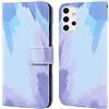 Bartern Cover per Galaxy A52 4G/5G/A52S 5G Libro,Protettiva Portafoglio con Slot per Schede e Chiusura Magnetica Custodie di Pelle Flip Folio Case per Galaxy A52,Cielo Blu