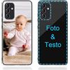 MXCUSTOM Cover Personalizzata per Samsung Galaxy A34 5G, Custodia Personalizzate Antigraffio Vetro Temperato Antiurto Paraurti Morbido con Foto Immagine Testo Design Crea Le Tue (GHS-BK-P1)