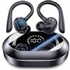 MAIJOFO Cuffie Bluetooth 5.3, Auricolari Sport con Mic 60H, Doppio Display LED IP7 Impermeabile Wireless Controllo Touch Hi-Fi Senza Fili In Ear, Ricarica Rápida Nero
