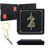 doepeBAE Custodia per Carte di Gioco per Nintendo Switch, Porta Carte da Gioco Quadrato, Custodia Rigida Portatile e Sottile con 12 Slot per Schede, con Portachiavi Regalo Spada (Zelda Black)