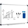 COSTWAY Lavagna Magnetica Bianca, Lavagna Cancellabile con Cornice in Alluminio per Scuola Casa Ufficio, Vari Dimensioni Disponibili (70 x 50 cm)