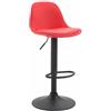 CLP Sgabello Design Kiel in Similpelle I Sgabello Cucina Girevole E Regolabile I Sgabello da Bar Imbottito, Colore:Rosso, Colore della Cornice:Nero