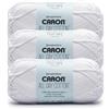 Caron All Day Cotton - 3 confezioni da 170 yards/99,8 g bianco camicia 100% filato di cotone mercerizzato