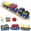 DxxD Treno a Vapore a Batteria, Treno Elettrico per Bambini, Trenino Legno Giocattolo Bambini Compatibile con Thomas, Brio, Connessione Magnetica, Giocattolo Regali per Ragazze Ragazzi 3+ Anni
