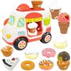 VBACALA Giochi Bagnetto Neonato 14 Pezzi- Rosa carrello della macchina per le bolle di gelato con Ventose, Accessori per Fare Bolle, Regalo Giocattoli d'Acqua per Bambini 3 4 5 6 Anni