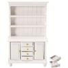 KkvoGmle Accessori per casa delle bambole in miniatura, 3 strati di legno bianco Libreria Armadio con 4 cassetti, 1:12 Mini mobili, armadio da cucina in miniatura buffet, Natale libreria giocattolo decorazione