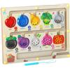 TLHWIN Lavagna Magnetica per Labirinto di Colori e Numeri, Lavagna Montessori per l'apprendimento dei Colori in Legno, Giocattolo per Esercizi di Scrittura ABC, Giocattolo per Bambini con capacità