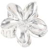 Blausky 4 fermagli per capelli in acrilico, plumeria hawaiana, grandi clip per capelli a forma di fiore, antiscivolo, per donne e donne, capelli spessi/sottili, argento