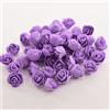 XIZHI Mini rose finte fiori artificiali, 100 pezzi, 3,5 cm, testa di rosa rossa in schiuma per fai da te, accessori per casa, feste, decorazioni per la casa e baby shower (viola)