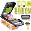 MAGIC SELECT Tagliaverdure Manuale, Mandolina da Cucina Multifunzionale 13 in 1-2 Lame, 7 Grattugie Affettatrici, Separauova e Scolauova, Lame in Acciaio Inox