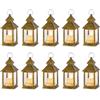 NUPTIO LED Candela Lanterne Mini: Vintage Oro Decorazioni di Halloween