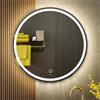 KWW 60 cm LED Rotondo Specchio Vanity Bagno, Temperatura di Colore Regolabile, Luci Dimmerabili Anti-Nebbia, Facile da Installare, Specchio Montato a Parete con Smart Touch Button