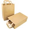 Majillux 12 Shopper in Kraft Eleganti con Manico Piatto 22 x 31 x 11 cm, Buste Carta Riutilizzabili, Ideali per Regali di Compleanno e Natale