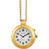 TalkJoy Orologio parlante dorato a ciondolo, da donna, con catena dorata, orologio da taschino per gli anziani e i non vedenti