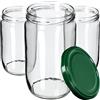 KADAX Barattoli per conserve, 720 ml, vasetti per conserve, vasetti per coperchi a vite, vasetti per marmellate, vasetti in vetro per conserve, barattoli rotondi (verde/8 pezzi)