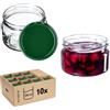 KADAX Piccoli vasetti per conserve da 250 ml, con coperchio, ermetici da regalare, mini barattoli per miele e spezie (10 pezzi, verde)