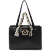 Love Moschino Borsa shopper nera manico foulard