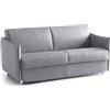Talamo Italia -Divano letto 2 posti Paloma, Sofà trasformabile per salotto, imbottito, sfoderabile, Qualità 100% Made in Italy, 160x95 h90 cm, Grigio
