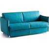 Talamo Italia -Divano letto 2 posti Paloma, Sofà trasformabile per salotto, imbottito, sfoderabile, Qualità 100% Made in Italy, 160x95 h90 cm, Azzurro