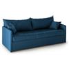 Talamo Italia -Divano letto 3 posti Uberta, Sofà trasformabile per salotto, imbottito, sfoderabile, Qualità 100% Made in Italy, 205x86 h80 cm, Blu