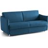 Talamo Italia -Divano letto 3 posti Petronia, Sofà trasformabile per salotto, imbottito, sfoderabile, Qualità 100% Made in Italy, 200x95 h90 cm, Blu