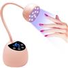 L.StarryIsland Mini Lampada UV Led Unghie,Display LCD,Sensore Automatico Intelligente, 36w Lampada Unghie Senza Fili, 12pcs Led Beads con Doppia Sorgente Luminosa UV, Uso Domestico e in Salone (Rosso)