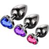 Viexpand 3PCS Plug anale da donna uomo Anale Piastra metallica Kit anal plug Pezzi per uomini,,S+ M+ L Set Sex Toy,con Lusso Cuore Forma diamante di per uomo donna Principianti Giocattoli del Sesso