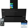 KKT KOLBE Cappa aspirante 80 cm/Cappa Cucina Inclinata/acciaio inossidabile/vetro nero/WiFi/auto spegnimento/Illuminazione LED RGBW/Operazione di tocco / ECCO8005SM