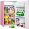 Upstreman 91L frigorifero con congelatore (1 stella), piccolo frigorifero con scomparto per verdure e porta uova, mini frigorifero per dormitorio, ufficio, camera da letto, rosa-BR321