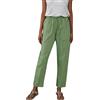 Vuncio Pantalone Donna Lino Cotone Taglie Comode Taglie Forti con Tasche Estivi Leggeri Pantaloni Signora con Elastico in Vita Casual Sportiva Vacanza Cerimonia Trousers Pants