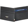 dielle manifatture srl Aeronautica Militare LineaFlag Portafoglio Uomo in pelle portacarte di credito AM 106 Nero 10,2x8,5x1,5 cm