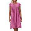 HEONSATI Vestito Estivo Donna Cotone Vestiti da Spiaggia Taglie Forti Comodo Abiti Boho Leggera Elasticizzata Mare Abito a Maniche Corte Estivi Bohémien Classico Vestito Eleganti Lunga Swing Curvy
