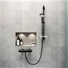 Hansa Basicjet set doccia con asta saliscendi e mensola, 3 tipi di getto, 4467013333, Basicjet nero opaco [Rubinetteria Bagno > Set Doccia]