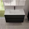 evineo ineo5 evo mobile La: 100 cm con 2 scomparti estraibili, lavabo slim bianco,, BE0836WH+BE0958BM, ineo5 evo [Mobili da Bagno > Mobili con Lavabo Integrato]