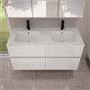 evineo ineo5 evo mobile La: 120 cm con 4 scomparti estraibili, lavabo doppio slim bianco,, BE0837WH+BE0960WH, ineo5 evo [Mobili da Bagno > Mobili con Doppio Lavabo]