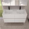 evineo ineo5 evo mobile La: 120 cm con 4 scomparti estraibili, lavabo doppio slim bianco,, BE0837WH+BE0960WM, ineo5 evo [Mobili da Bagno > Mobili con Doppio Lavabo]