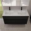 evineo ineo5 evo mobile La: 120 cm con 4 scomparti estraibili, lavabo doppio slim bianco,, BE0837WH+BE0960BM, ineo5 evo [Mobili da Bagno > Mobili con Doppio Lavabo]