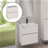 evineo ineo5 evo mobile La: 60 cm, con 2 scomparti estraibili, con maniglia incassata, BE0956WH, ineo5 evo [Mobili da Bagno > Mobili Lavabo]