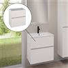 evineo ineo5 evo mobile La: 60 cm, con 2 scomparti estraibili, con maniglia incassata, BE0956WM, ineo5 evo [Mobili da Bagno > Mobili Lavabo]
