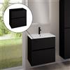 evineo ineo5 evo mobile La: 60 cm, con 2 scomparti estraibili, con maniglia incassata, BE0956BM, ineo5 evo [Mobili da Bagno > Mobili Lavabo]