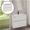 evineo ineo5 evo mobile La: 80 cm, con 2 scomparti estraibili, con maniglia incassata, BE0957WH, ineo5 evo [Mobili da Bagno > Mobili Lavabo]