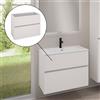 evineo ineo5 evo mobile La: 80 cm, con 2 scomparti estraibili, con maniglia incassata, BE0957WM, ineo5 evo [Mobili da Bagno > Mobili Lavabo]