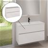 evineo ineo5 evo mobile La: 100 cm, con 2 scomparti estraibili, con maniglia incassata, BE0958WH, ineo5 evo [Mobili da Bagno > Mobili Lavabo]