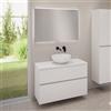 evineo ineo5 evo mobile La: 100 cm con 2 scomparti estraibili, lavabo ineo3 Ø 41,5 cm bianco, con specchio illuminato ineo,, BE0930WH+BE0958WM+BE0964WM+BEA011MI, ineo3; ineo5 evo [Mobili da Bagno > Set Mobili da Bagno]