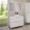 evineo ineo5 evo mobile La: 100 cm con 2 scomparti estraibili, lavabo ineo6 Ø 39 cm bianco, con specchio illuminato ineo,, BE0935WH+BE0958WH+BE0964WH+BEA011MI, ineo6; ineo5 evo [Mobili da Bagno > Set Mobili da Bagno]
