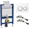 Geberit Duofix elemento di montaggio per WC a A: 82 cm, placca di azionamento Omega20 Round, accessori di montaggio e collegamento, 111003002+115085KJ1#SET, Duofix; Omega20 [Elementi ad Incasso > Elementi Incasso per WC]